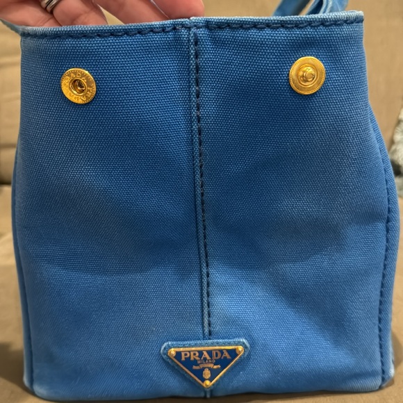 Prada Canapa Large Blue Tote - Picture 12 of 15